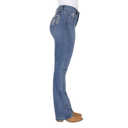 PURE WESTERN WOMENS PAM HIGH RISE BOOT CUT JEANS