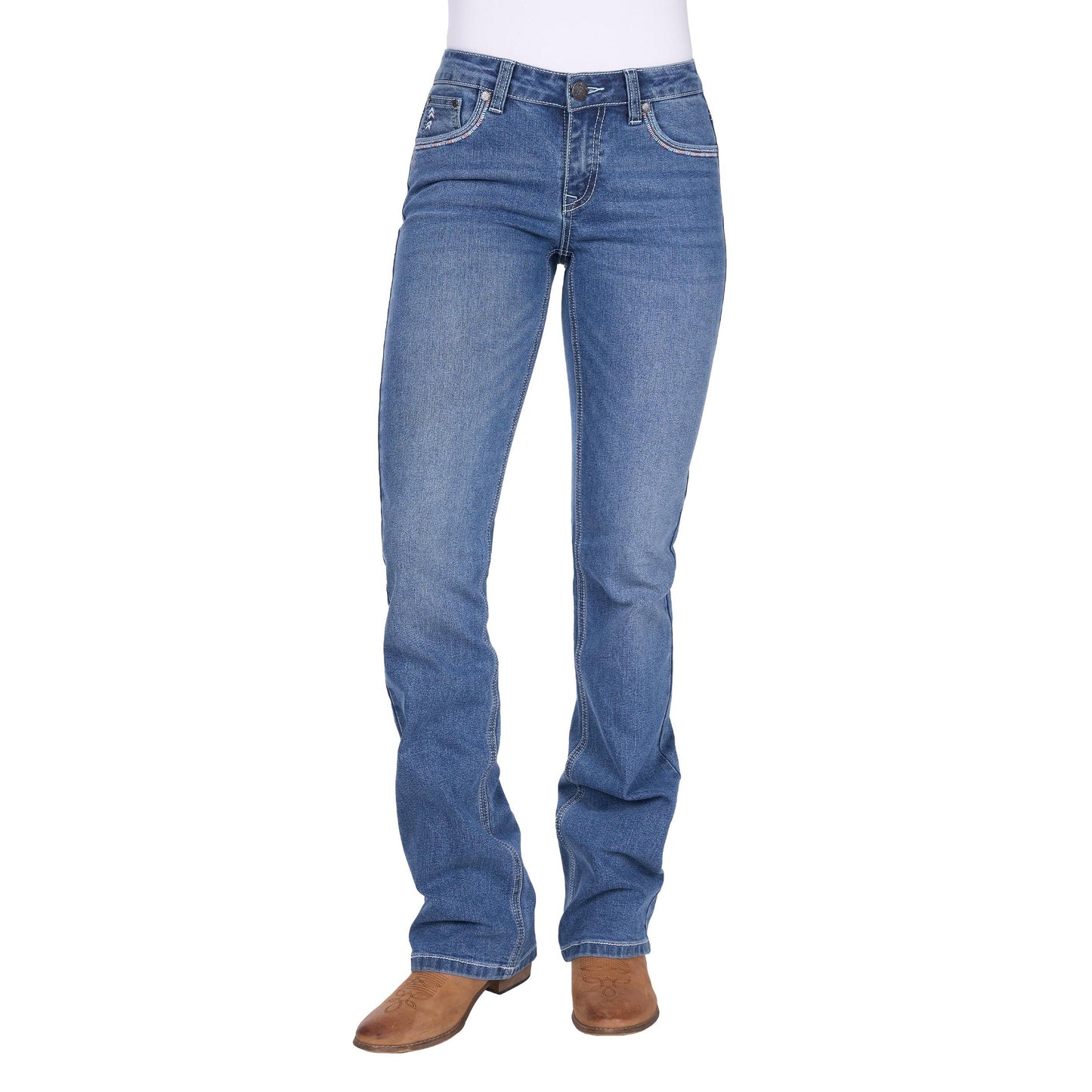 PURE WESTERN WOMENS PAT RELAXED RIDER JEANS 36in