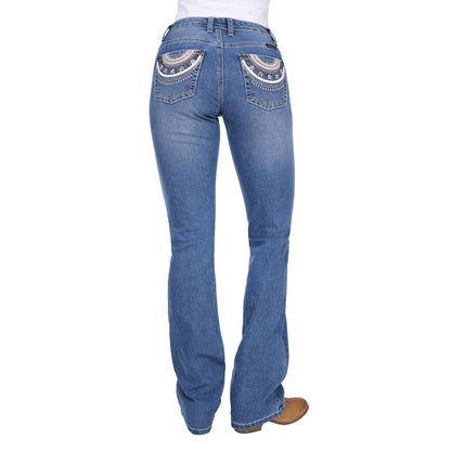 PURE WESTERN WOMENS PAT RELAXED RIDER JEANS 36in