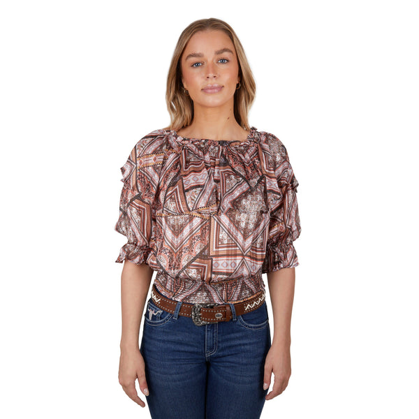 PURE WESTERN WOMENS STEVIE BLOUSE