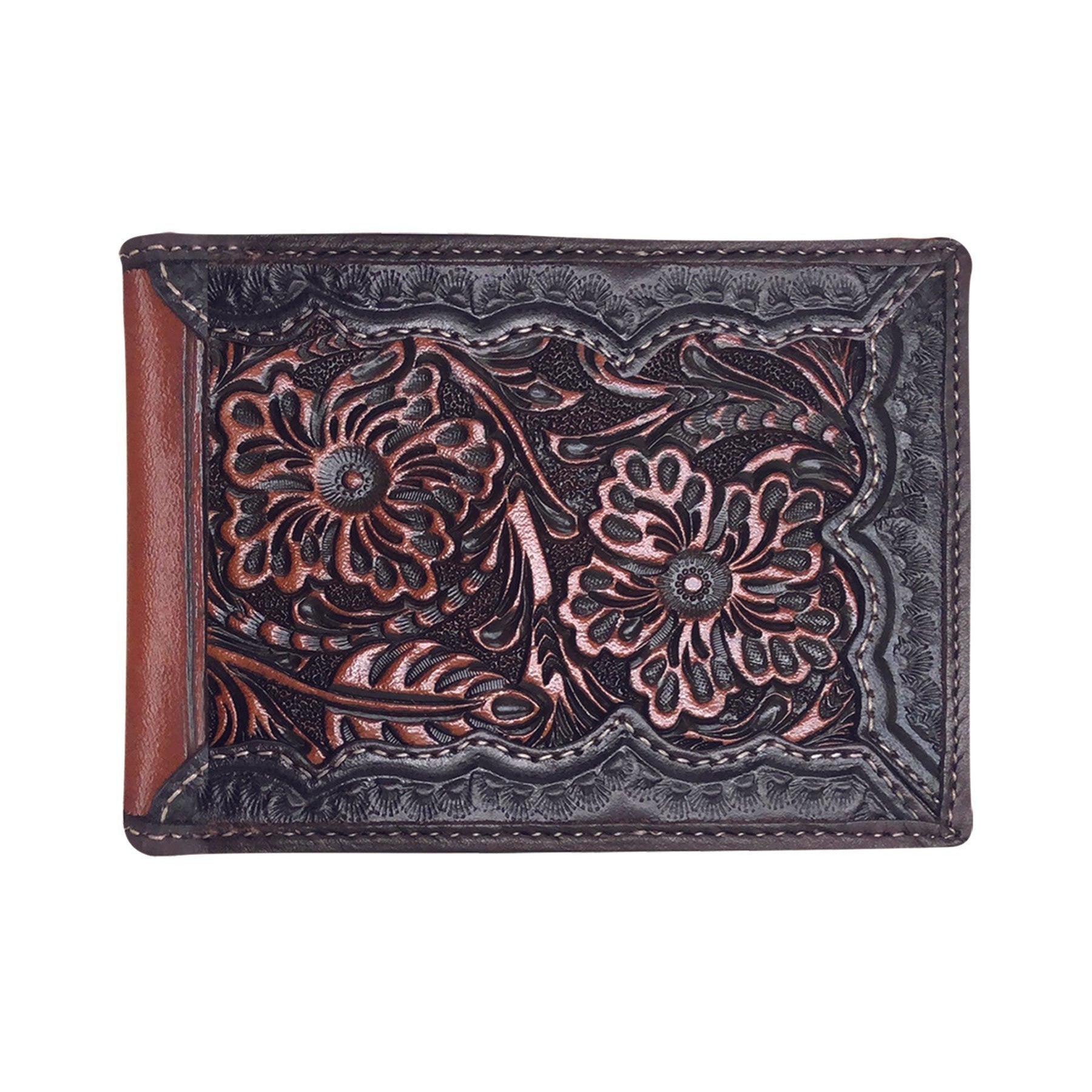 ROPER BI-FOLD TOOLED LEATHER WALLET-Ranges Country