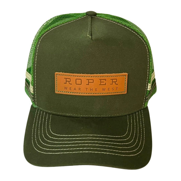 ROPER LEATHER PATCH TRUCKER CAP