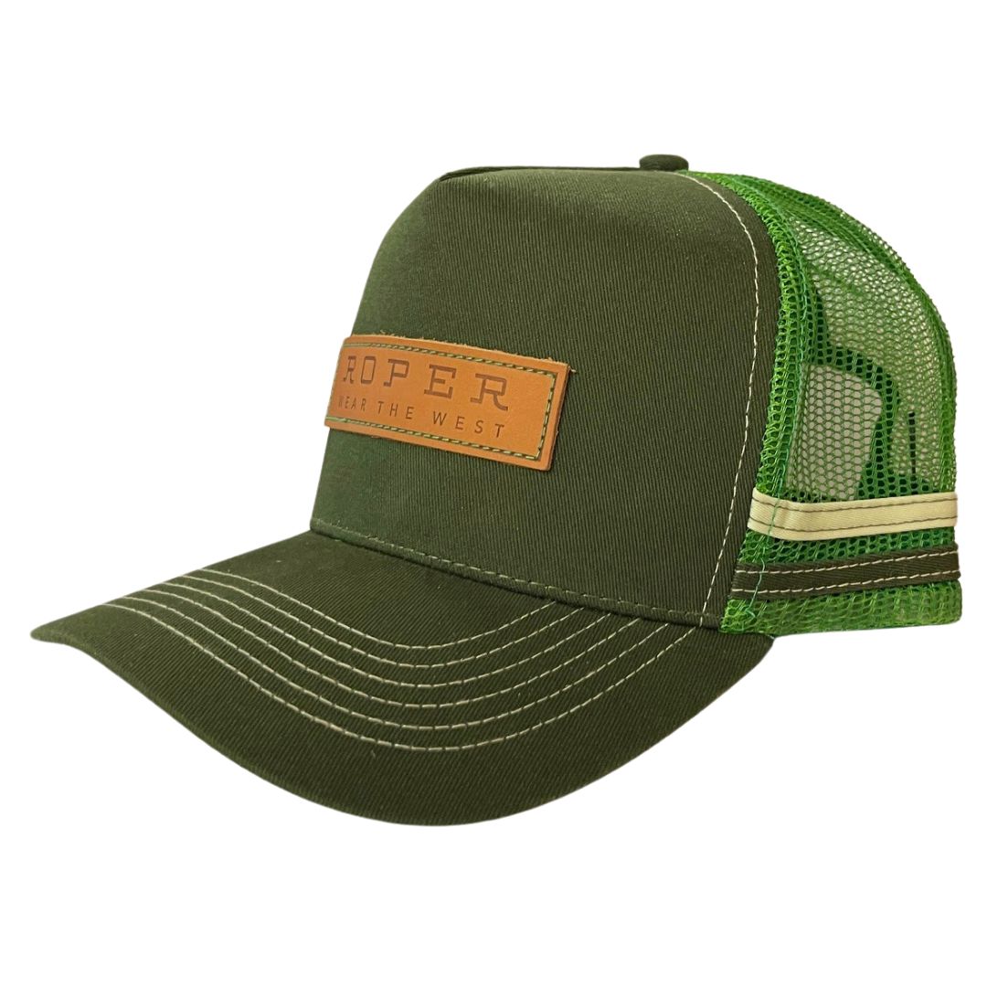 ROPER LEATHER PATCH TRUCKER CAP