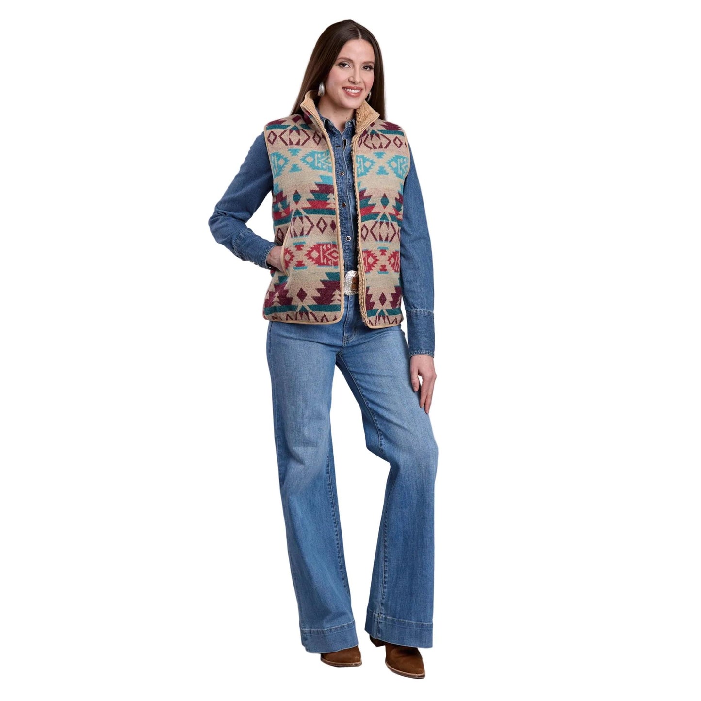 ROPER WOMENS AZTEC WOVEN VEST