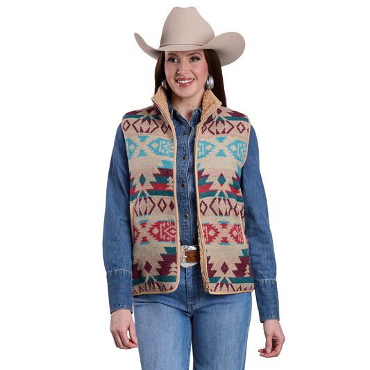 ROPER WOMENS AZTEC WOVEN VEST-Ranges Country