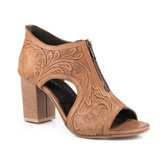 ROPER WOMENS MIKA FRONT ZIP HEELED SANDALS-Ranges Country