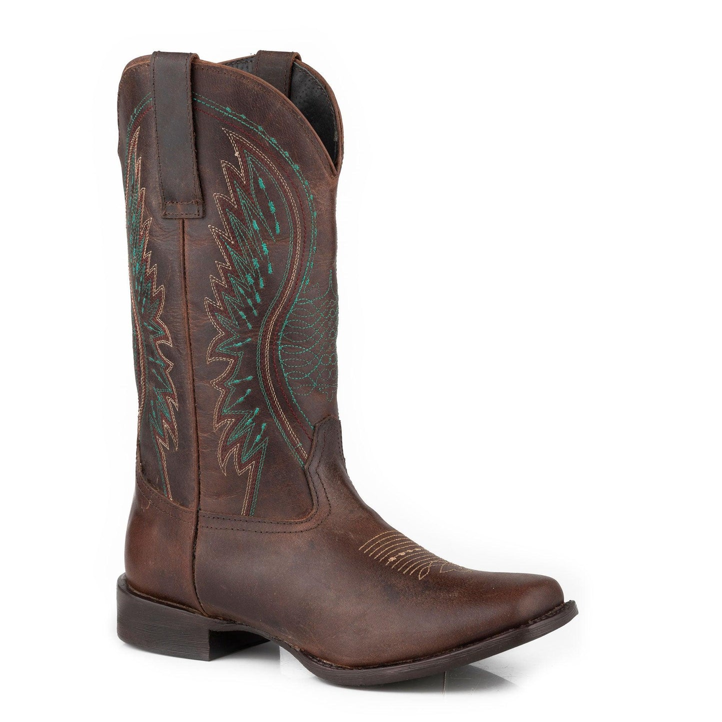 ROPER WOMENS TILT BROWN LEATHER BOOTS-Ranges Country