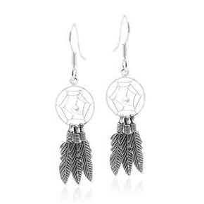 STERLING SILVER DREAM CATCHER EARRINGS-Ranges Country