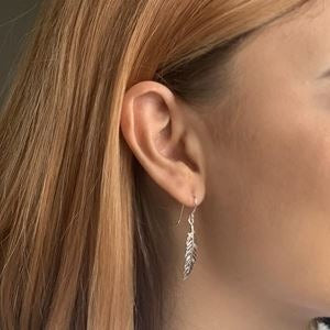 STONES & SILVER MARCASITE LEAF EARRINGS