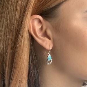 STONES & SILVER MARCASITE TURQUOISE EARRINGS