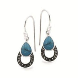 MARCASITE TURQUOISE EARRINGS-Ranges Country
