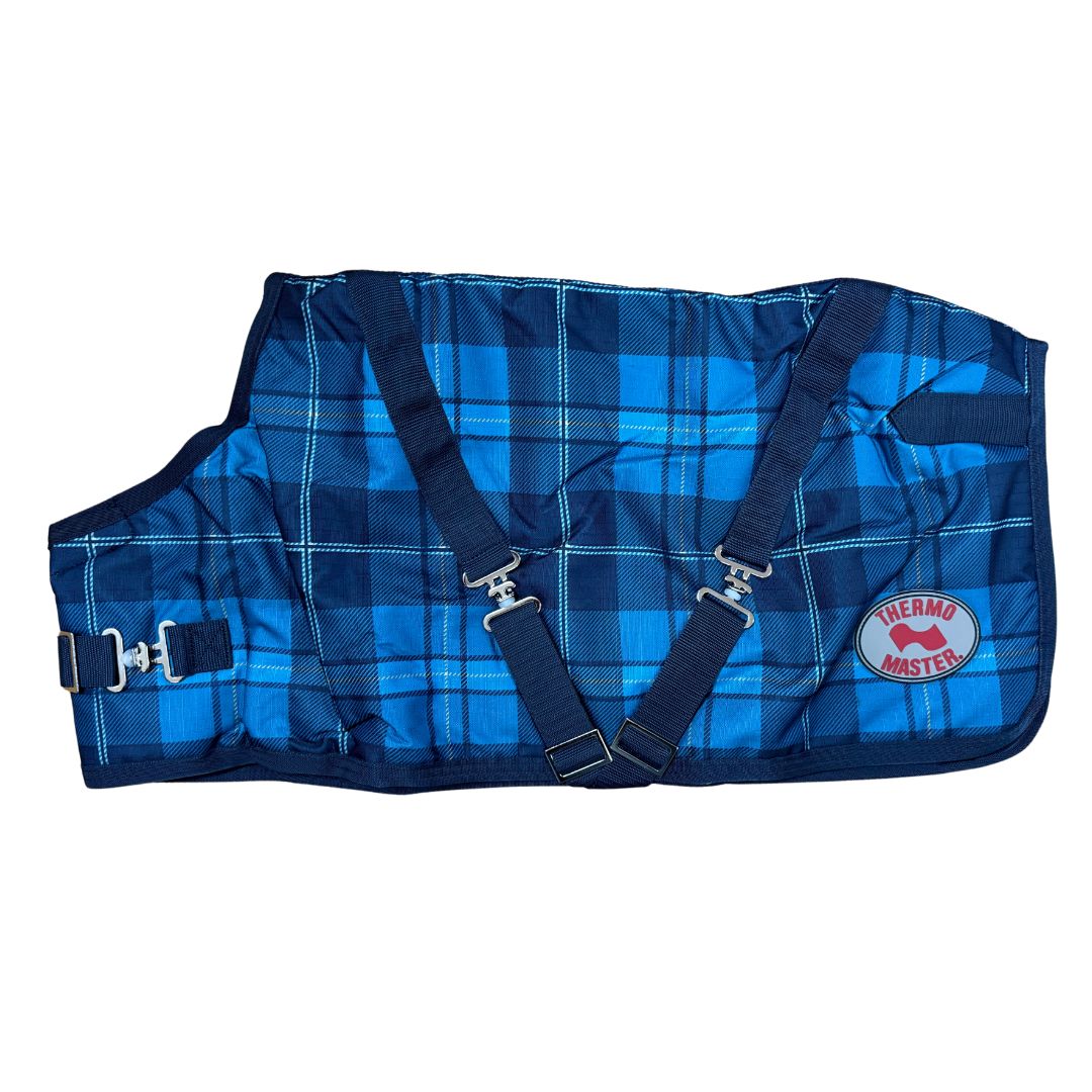 THERMO MASTER SUPREME BLUE TARTAN DOG COAT-Ranges Country