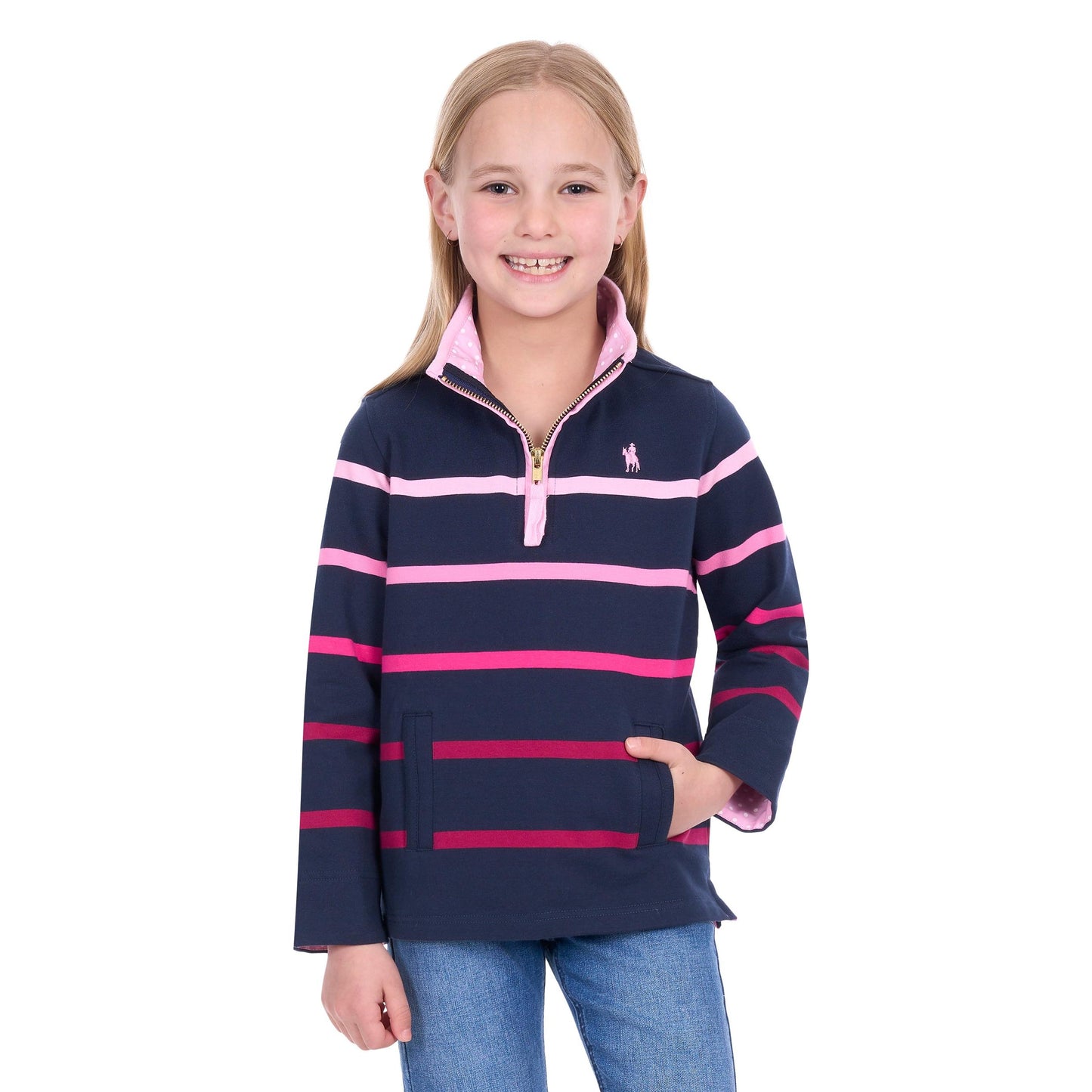 THOMAS COOK GIRLS GEMMA 1/4 ZIP RUGBY