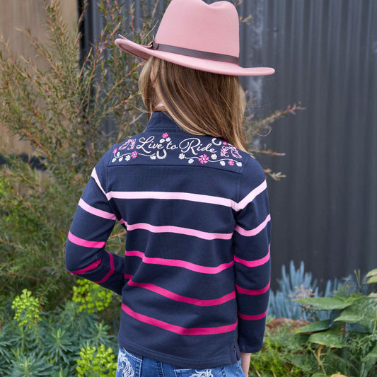 THOMAS COOK GIRLS GEMMA 1/4 ZIP RUGBY-Ranges Country