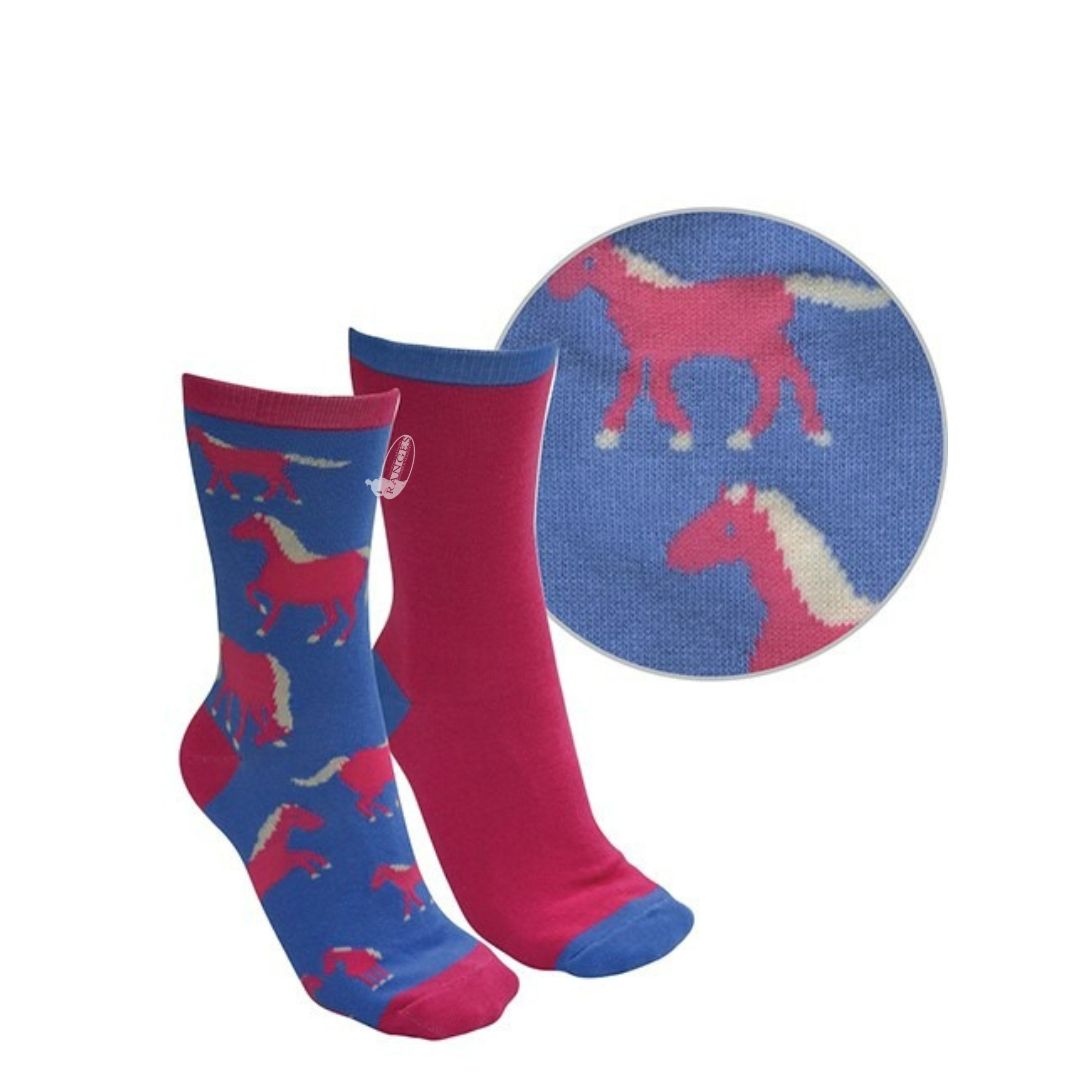 THOMAS COOK KIDS FARMYARD HORSES SOCKS 2PK-Ranges Country