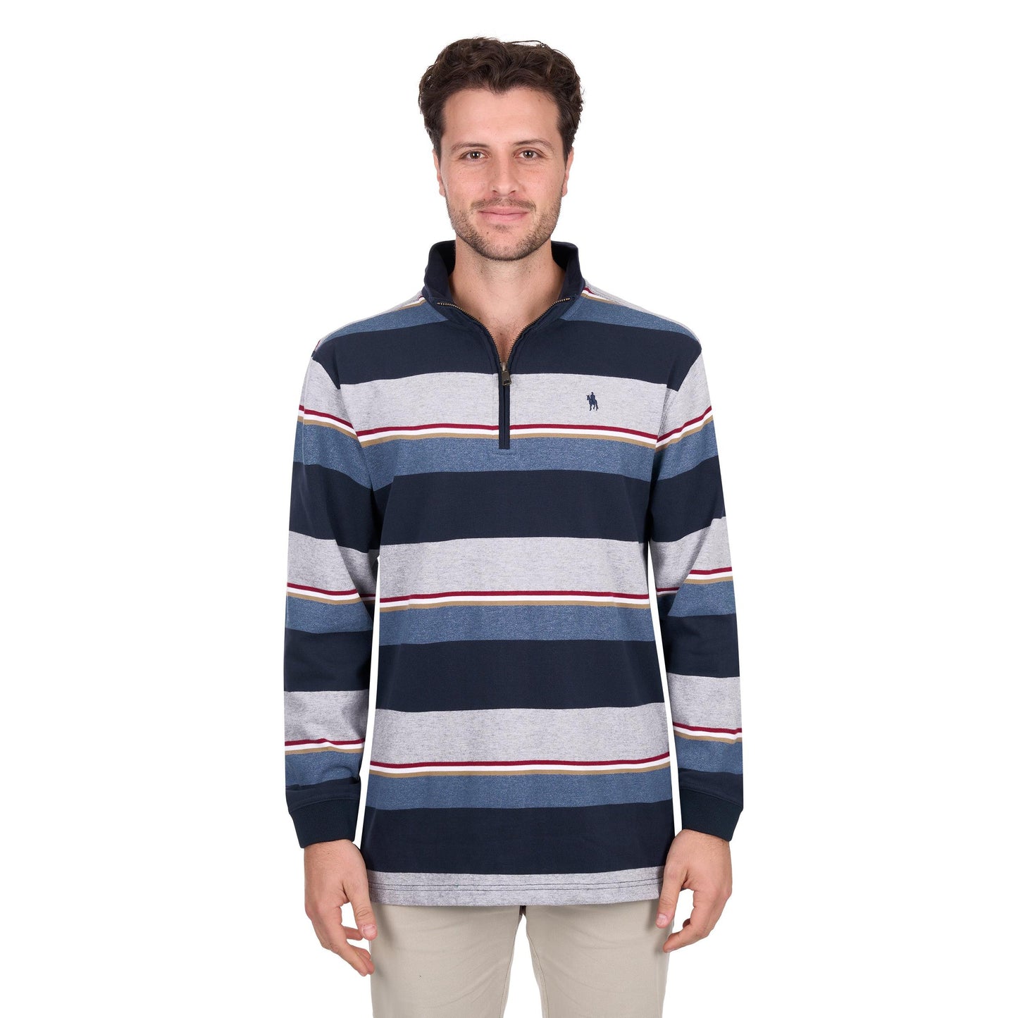 THOMAS COOK MENS NATHAN 1/4 ZIP RUGBY-Ranges Country