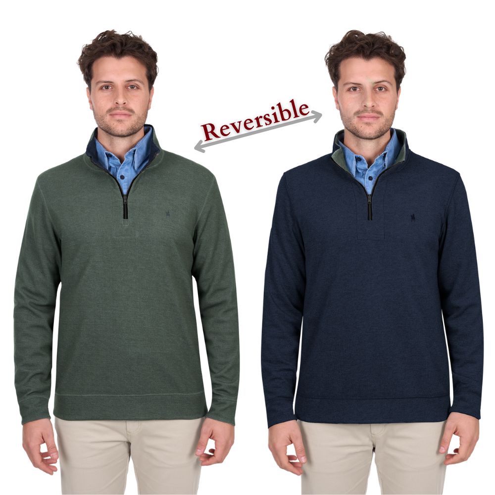THOMAS COOK MENS VIC REVERSIBLE 1/4 ZIP JUMPER-Ranges Country