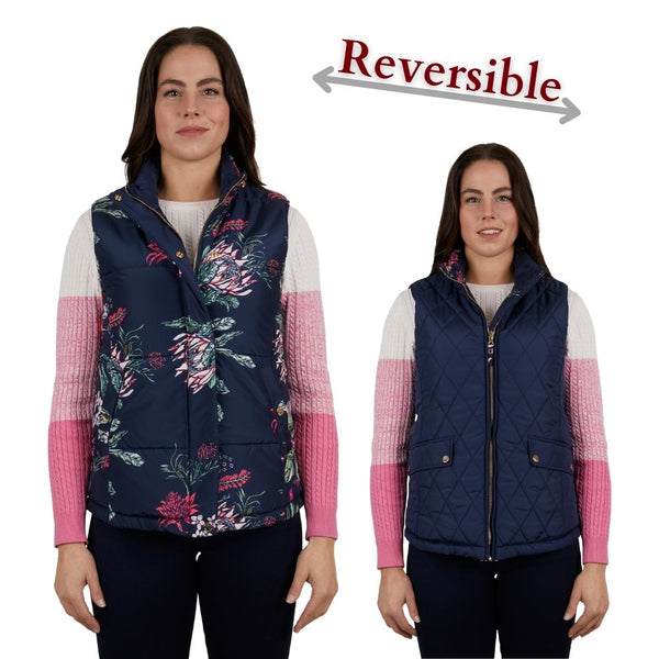 THOMAS COOK WOMENS FLORA REVERSIBLE VEST-Ranges Country