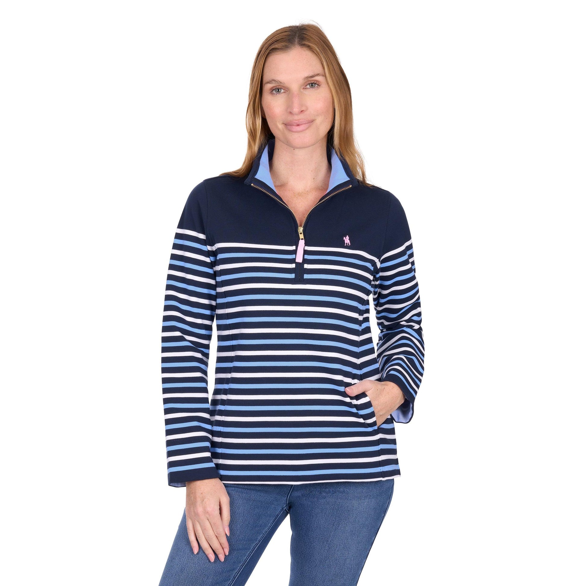 THOMAS COOK WOMENS LEXI 1/4 ZIP RUGBY-Ranges Country