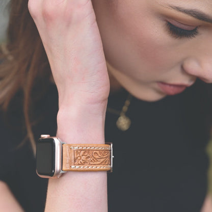 TOOLED LEATHER APPLE WATCH STRAP