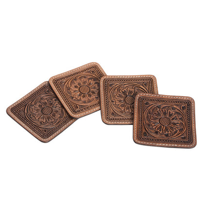 TOOLED LEATHER COASTERS