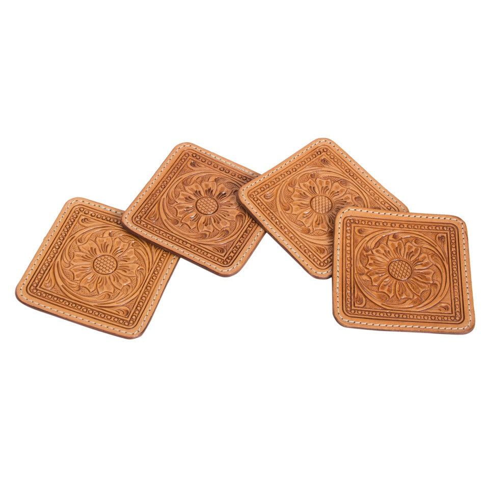 TOOLED LEATHER COASTERS