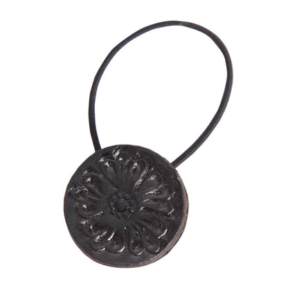 TOOLED LEATHER ROUND HAIR TIE