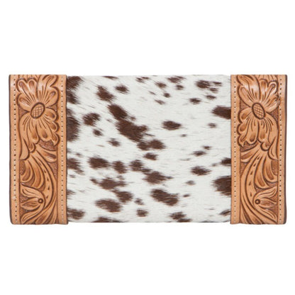 TOOLED LEATHER TRIFOLD COWHIDE WALLET