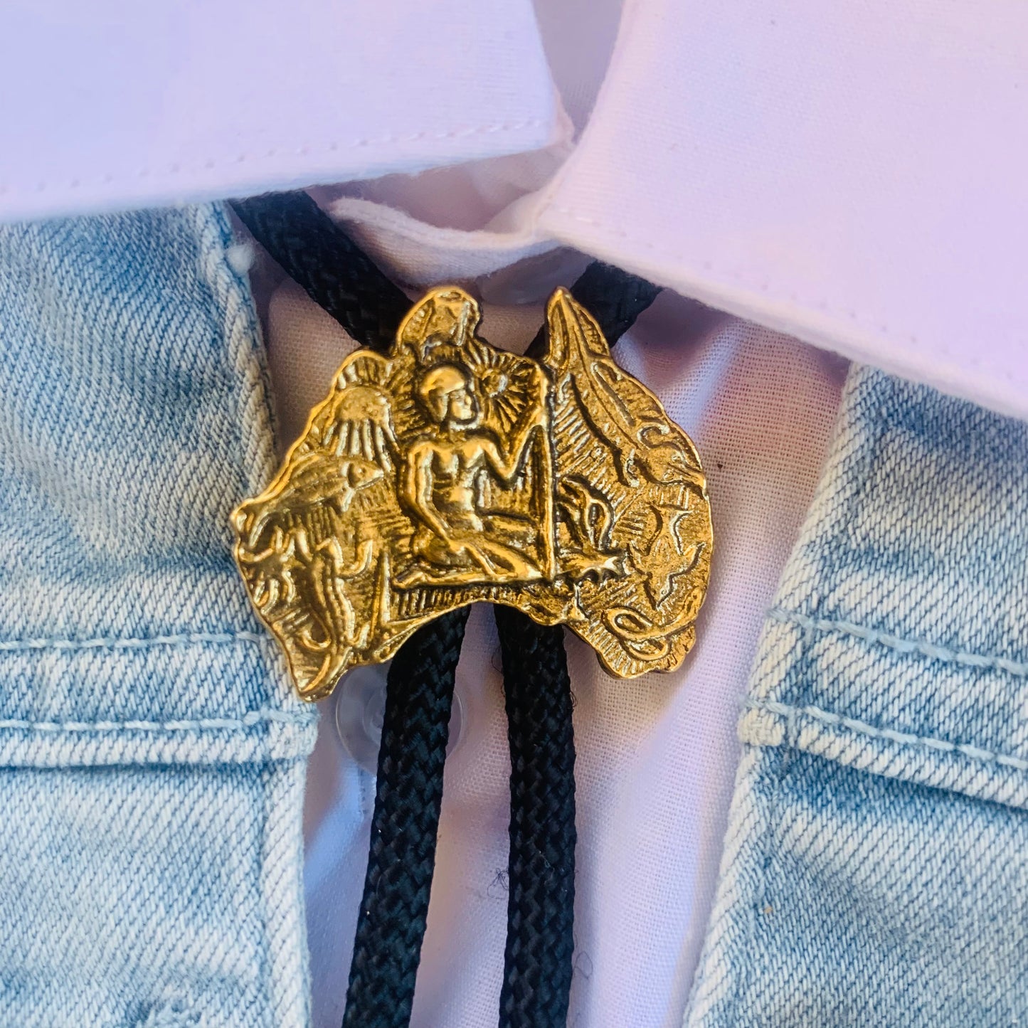 TULMUR AUSTRALIA ABORIGINAL BOLO TIE-Ranges Country