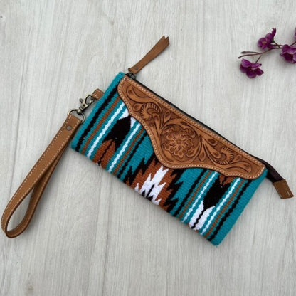 TURQUOISE SADDLE BLANKET CLUTCH BAG-Ranges Country
