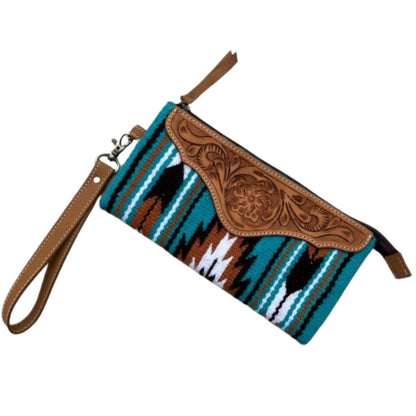 TURQUOISE SADDLE BLANKET CLUTCH BAG-Ranges Country