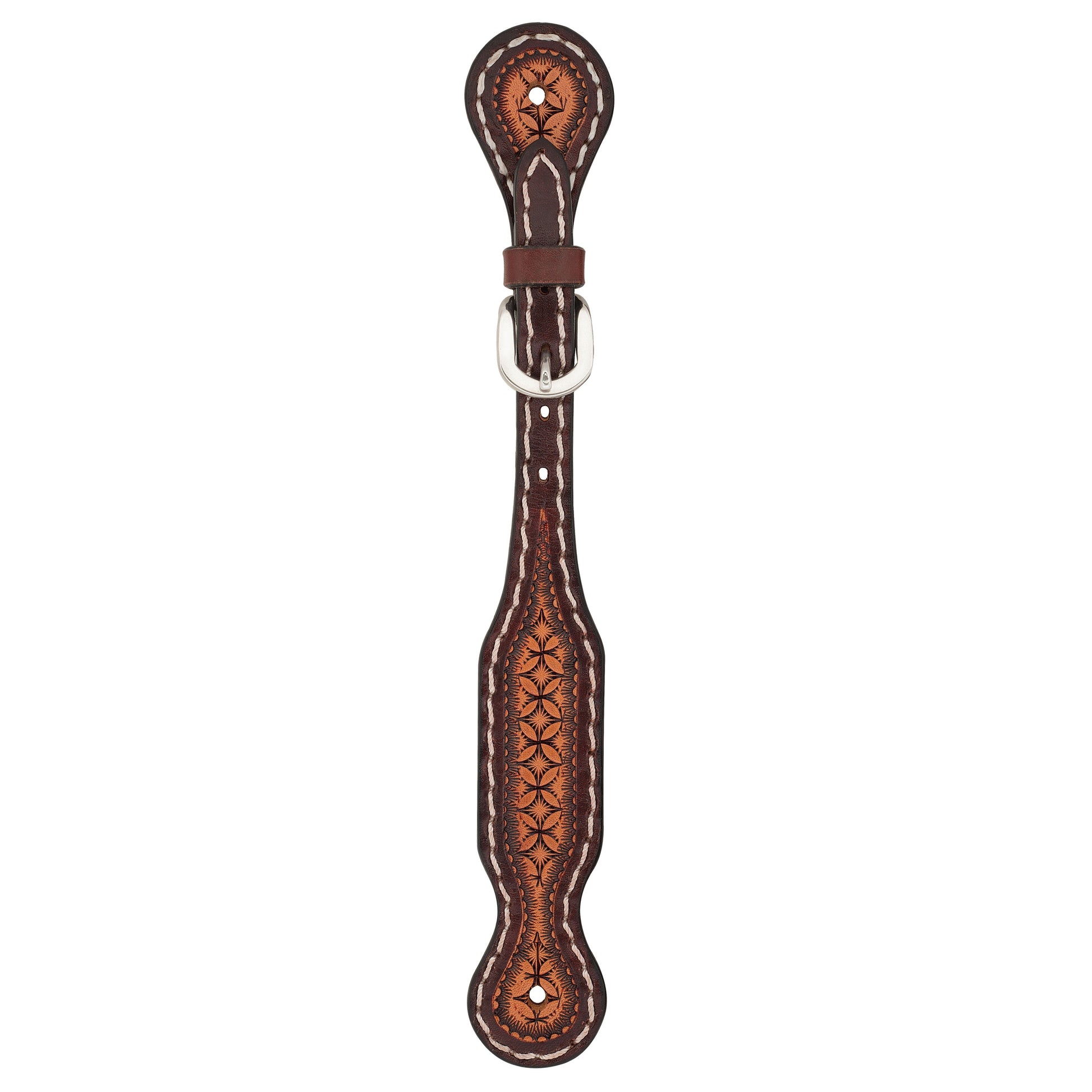 WEAVER TURQUOISE GEOMETRIC TOOLED SPUR STRAPS-Ranges Country