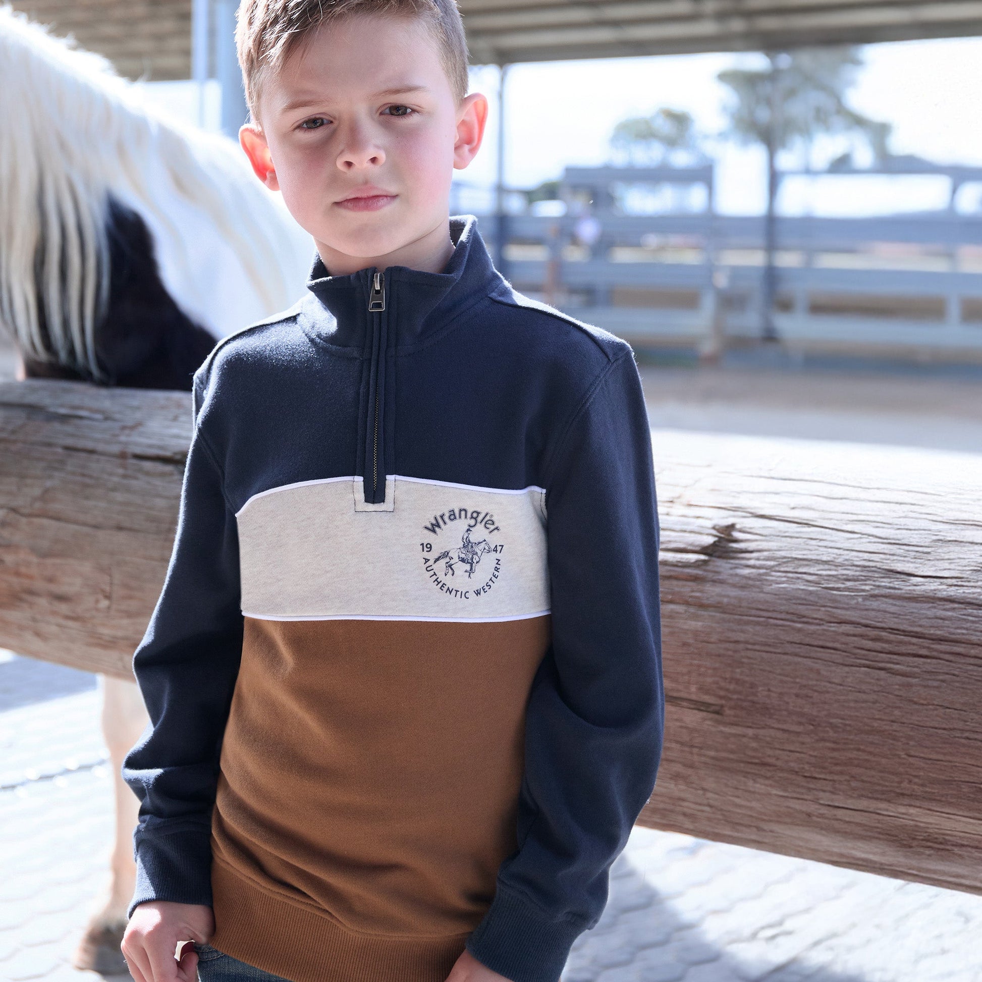 WRANGLER BOYS STEVE 1/4 ZIP PULLOVER-Ranges Country