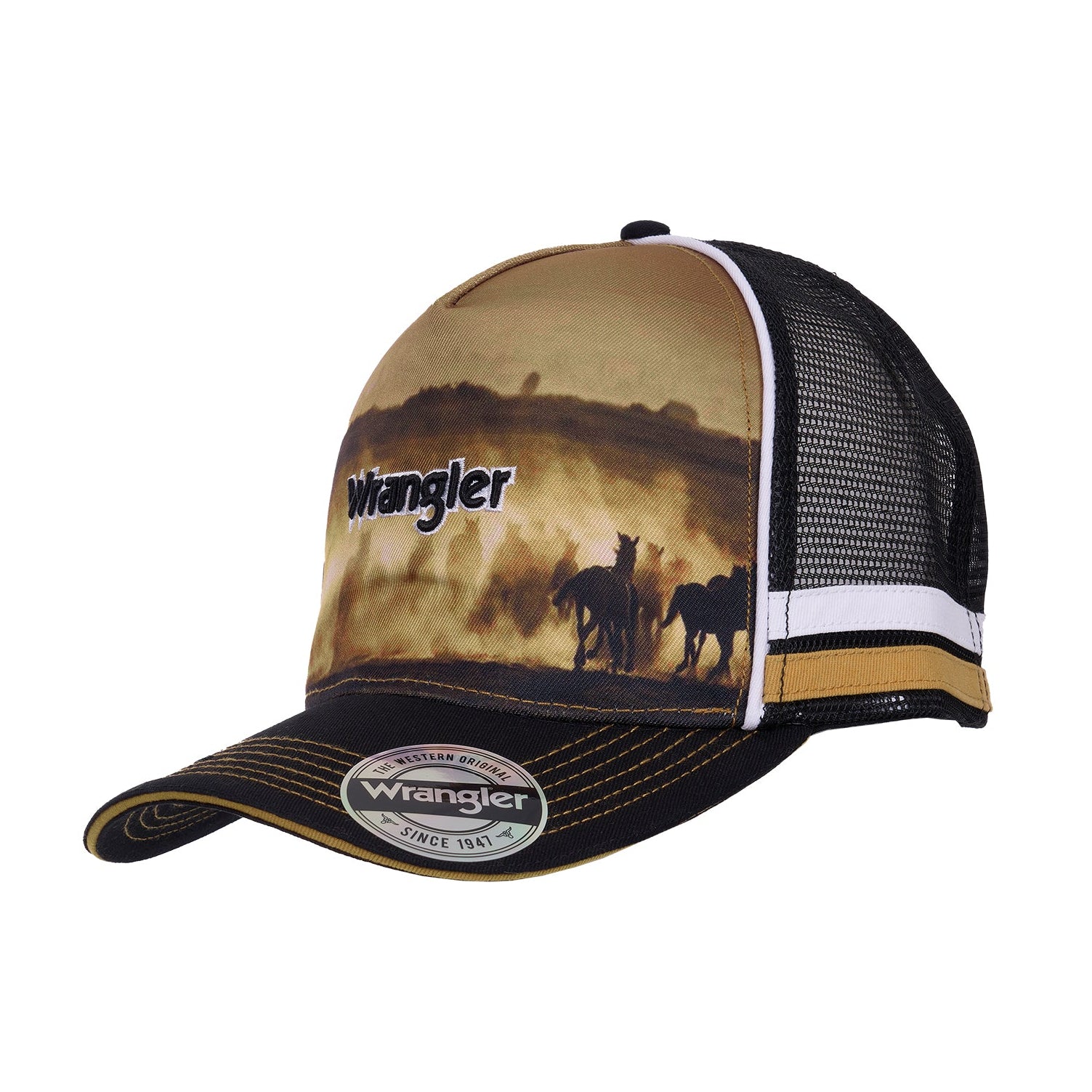 WRANGLER EDDIE HIGH PROFILE TRUCKER CAP-Ranges Country