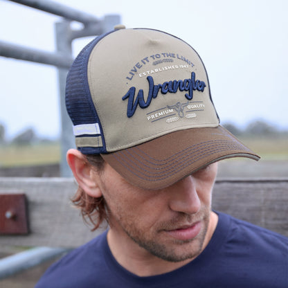 WRANGLER JOEL HIGH PROFILE TRUCKER CAP-Ranges Country