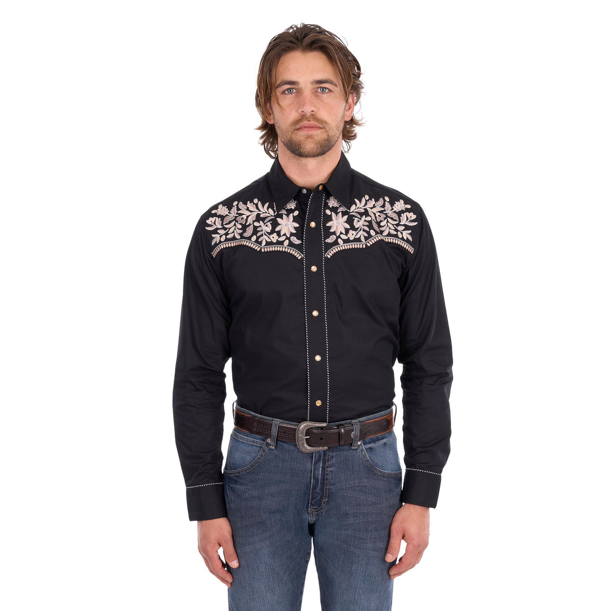 WRANGLER MENS ANTHONY EMBROIDERED SHIRT-Ranges Country