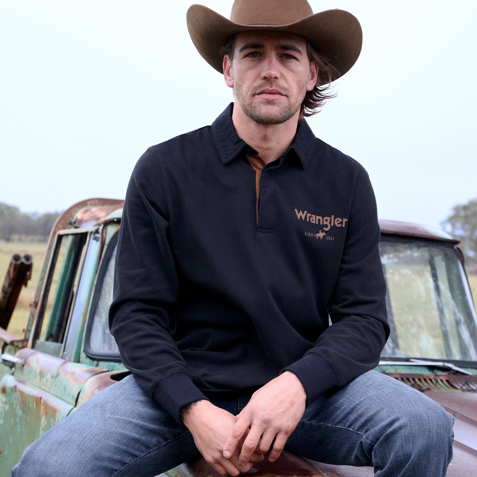 WRANGLER MENS NASH RUGBY-Ranges Country