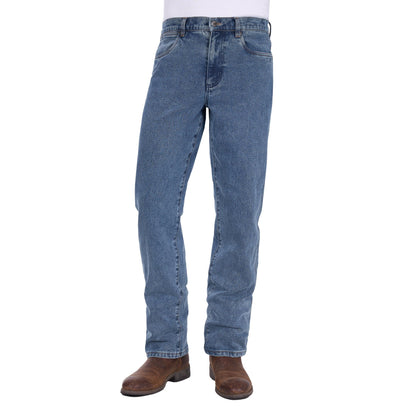 WRANGLER MENS ORIGINAL STONE LOWER RISE STRAIGHT LEG JEANS-Ranges Country