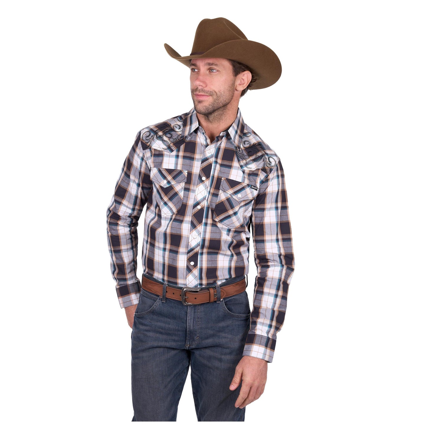 WRANGLER MENS RICKY EMBROIDERED SHIRT-Ranges Country