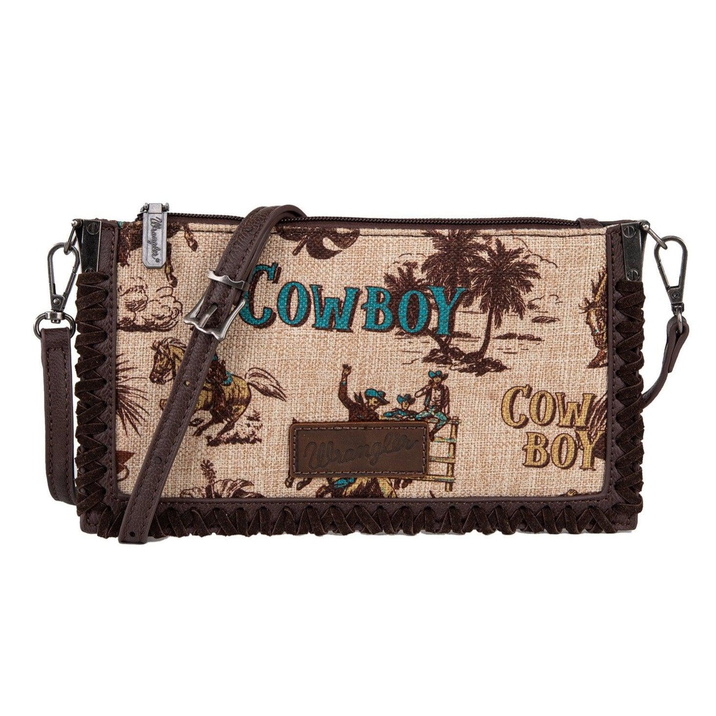 WRANGLER PRINTED CANVAS CROSSBODY CLUTCH BAG-Ranges Country