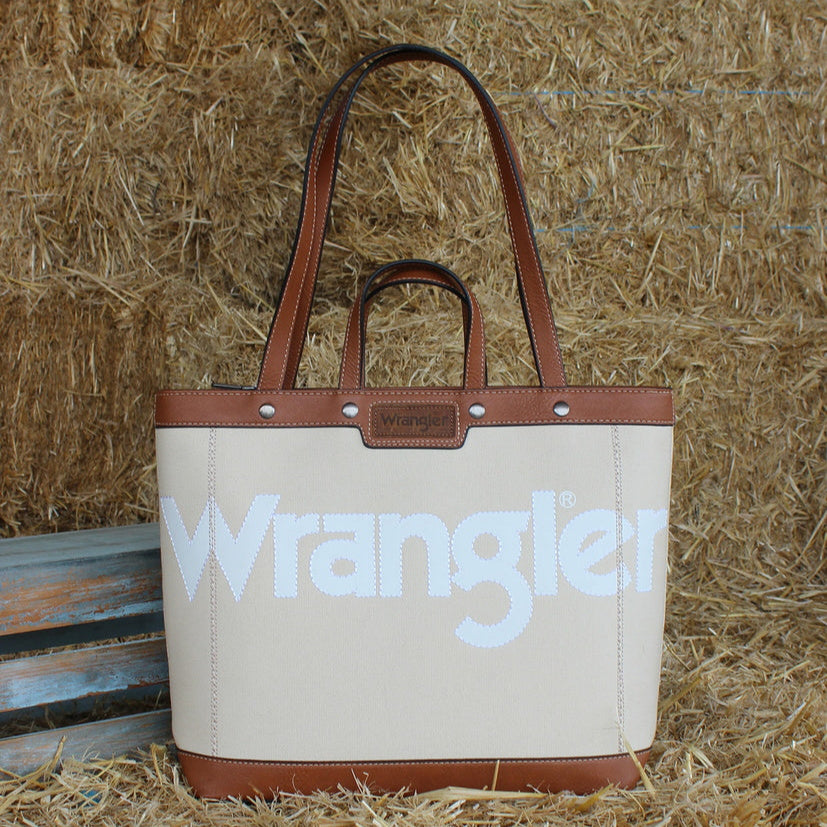 WRANGLER SOUTHWESTERN CANVAS ICONIC LOGO TOTE BAG