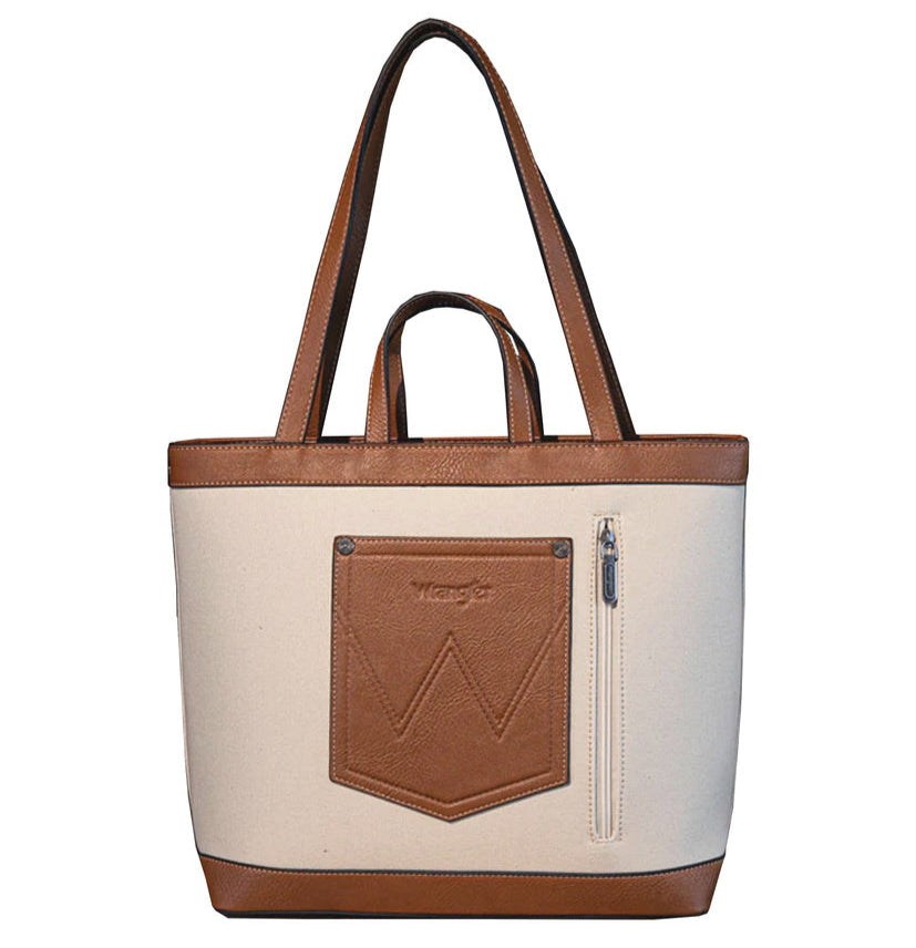 WRANGLER SOUTHWESTERN CANVAS ICONIC LOGO TOTE BAG