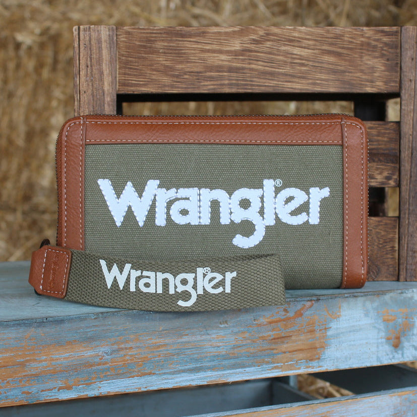 WRANGLER SOUTHWESTERN CANVAS ICONIC LOGO WALLET