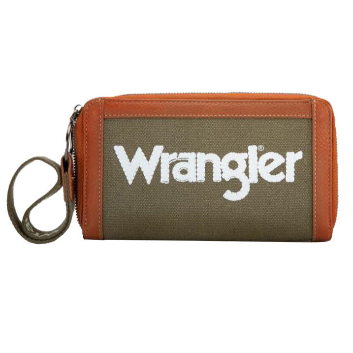 WRANGLER SOUTHWESTERN CANVAS ICONIC LOGO WALLET-Ranges Country