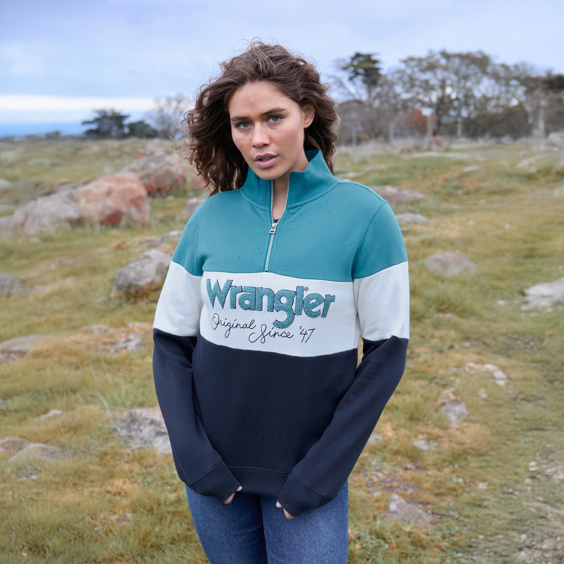 WRANGLER WOMENS DANA 1/4 ZIP PULLOVER-Ranges Country