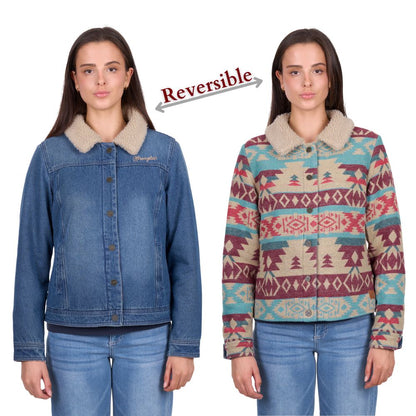 WRANGLER WOMENS DIXIE REVERSIBLE DENIM JACKET-Ranges Country