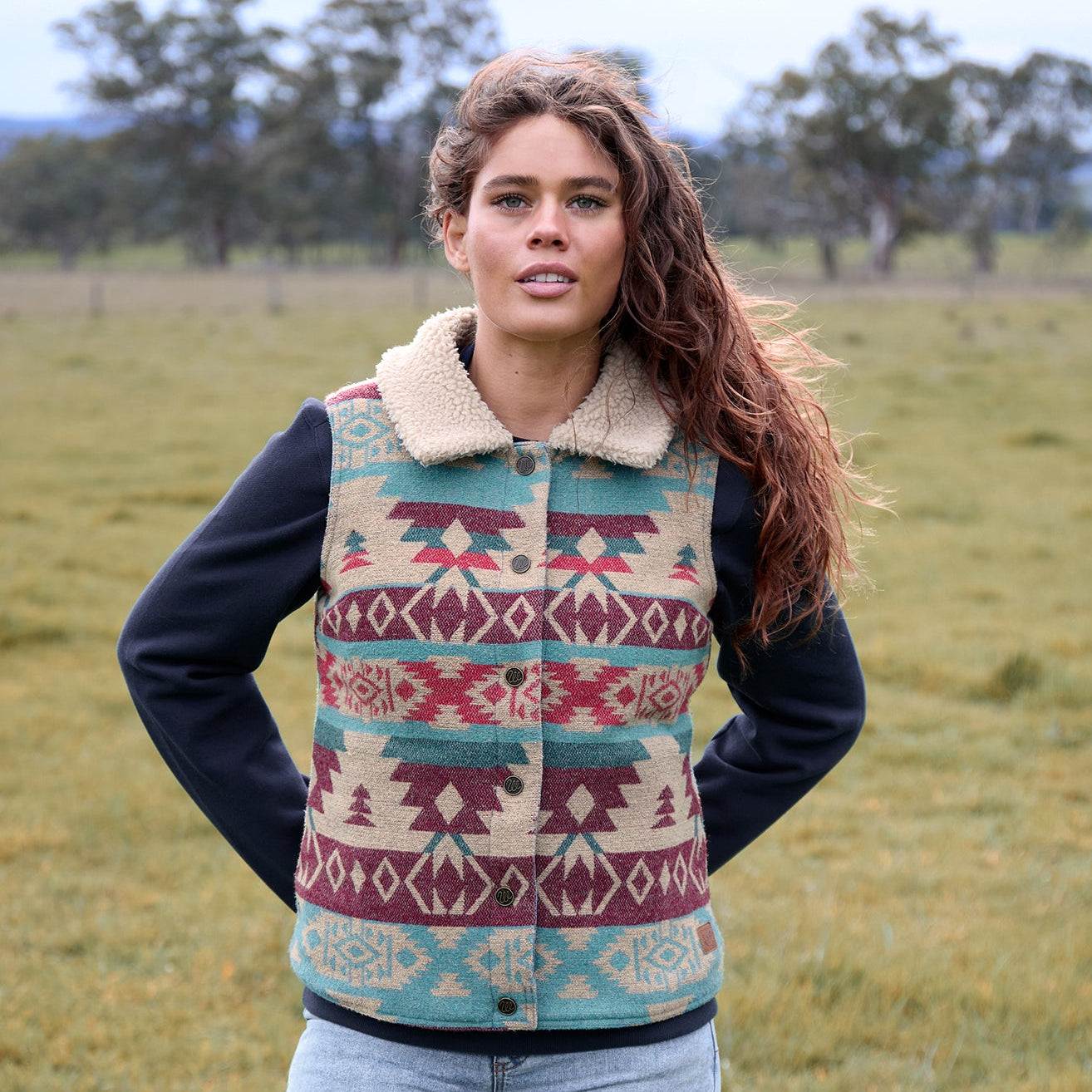 WRANGLER WOMENS DIXIE REVERSIBLE DENIM VEST