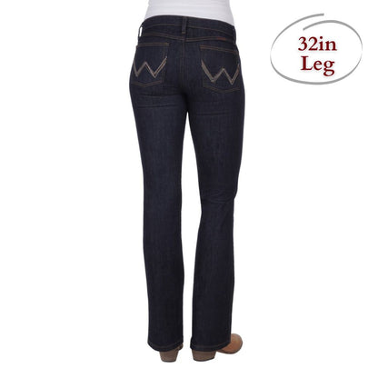 WRANGLER WOMENS Q BABY RIDING JEANS (32 LEG)-Ranges Country