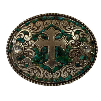 WRANGLER WOMENS STONE CROSS BELT BUCKLE-Ranges Country