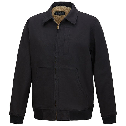 PILBARA MENS BLACK SHERPA BOMBER JACKET